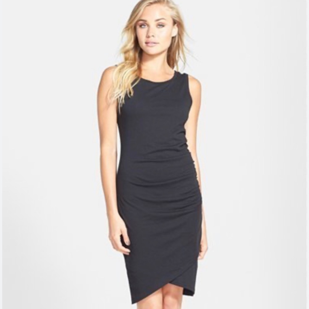 Leith Black Ruched Body Con Dress XS EUC